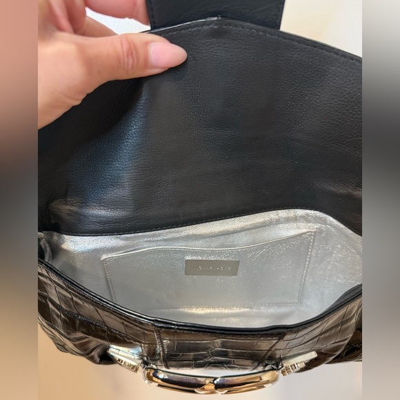 Michael Kors MK Black Leather Shoulder Bag / Purse - Picture 5 of 7